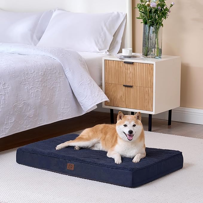 EHEYCIGA Orthopedic Dog Beds for Large Dogs with Removable Washable Cover for Crate 35x23