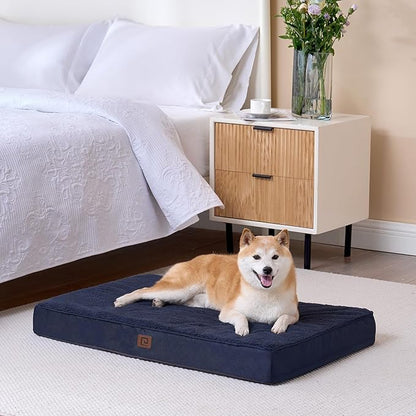 EHEYCIGA Orthopedic Dog Beds for Large Dogs with Removable Washable Cover for Crate 35x23