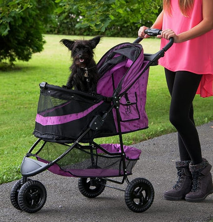 Pet Gear No-Zip Special Edition 3 Wheel Pet Stroller for Cats/Dogs 4 colors
