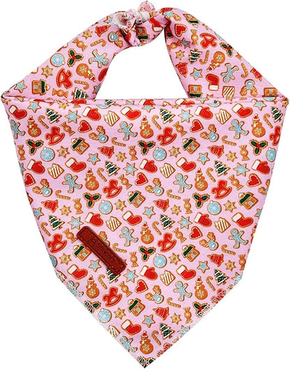 Christmas Day Dog Bandana Red Green Plaid Cotton