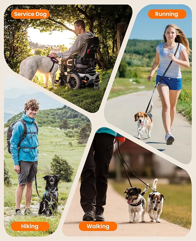 oneisall Hands Free Dog Leash 4-7ft Nylon