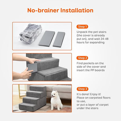 Dog Stairs & Steps for Small Dogs Cats 4-Step (18''