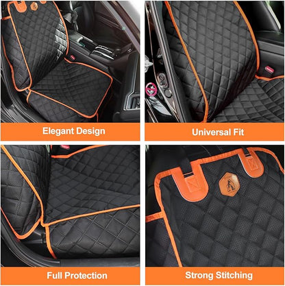 2 Pack Ultimate Full Protection Front Seat Dog Cover Car Front Seat Protector with Storage Pocket Nonslip Scratchproof Durable Pet Hair Resistant Blankets for Cars