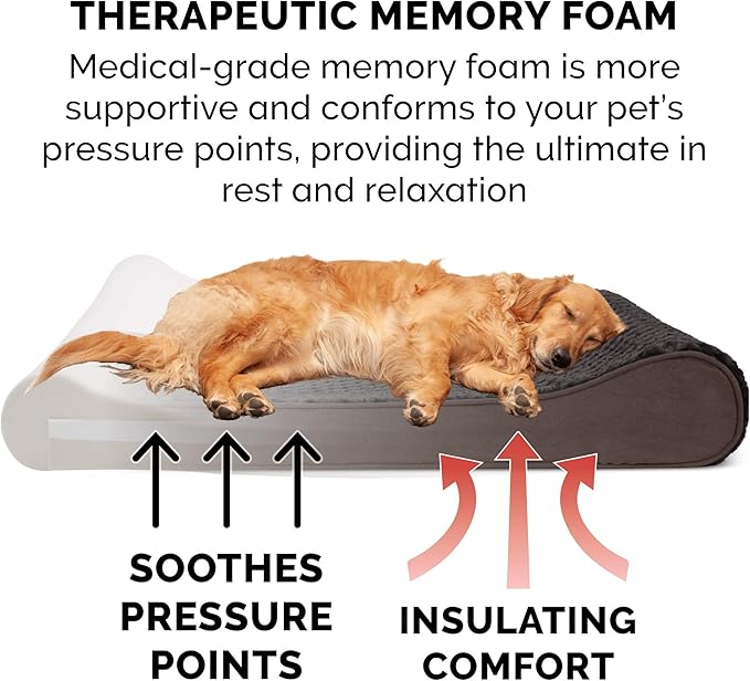 Furhaven Memory Foam Dog Bed for Medium/Small Dogs w/ Removable Washable Cover 23 lbs