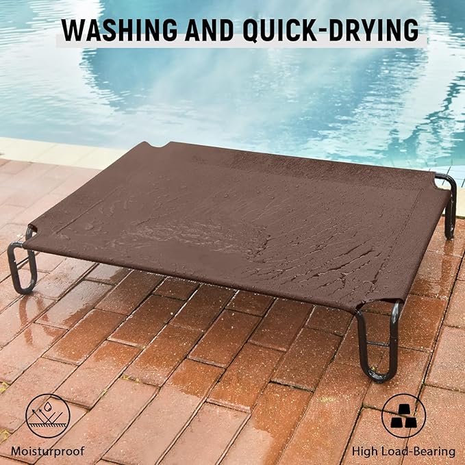 pettycare Elevated Outdoor Dog Bed 65 lbs,Brown