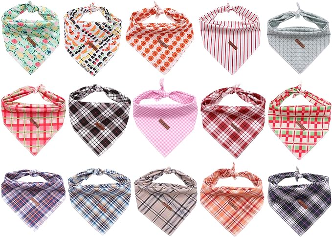 Lionet Paws Dog Bandana Washable Cotton Handkerchief Scarf