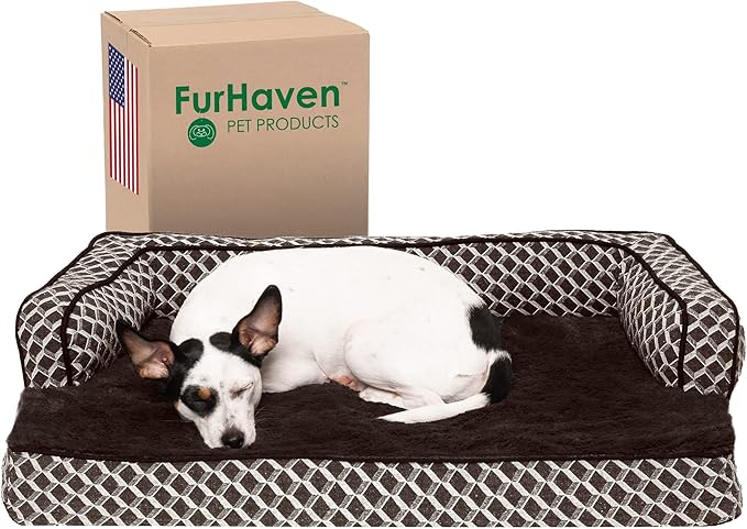 Furhaven Orthopedic Dog Bed for Medium/Small Dogs w/ Removable Bolsters & Washable Cover 35 lbs
