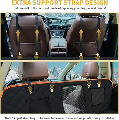 Back Seat Extender for Dogs with Hard Bottom Car Seat Cover-Dual Support Straps 300lbs