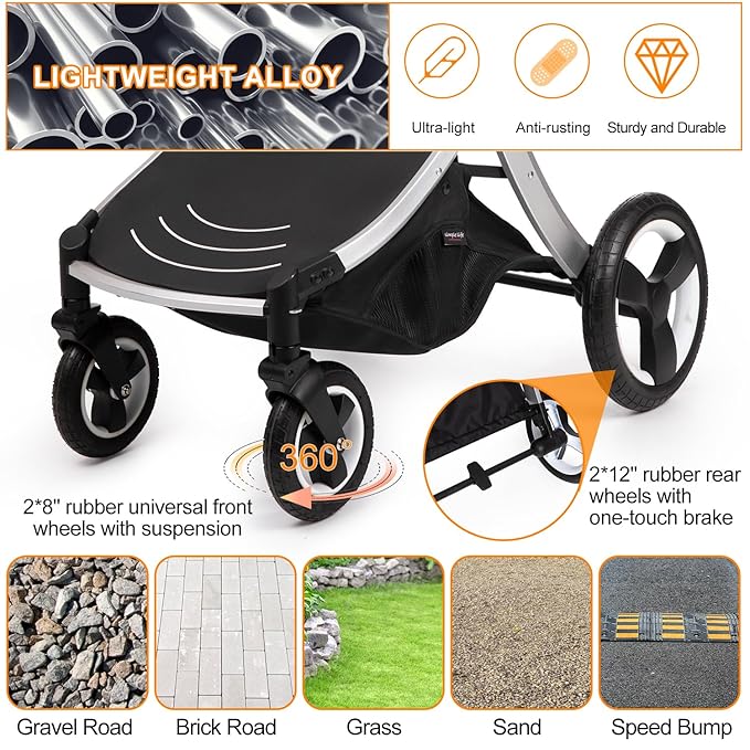 Pet Stroller for middle dogs zipperless with cat