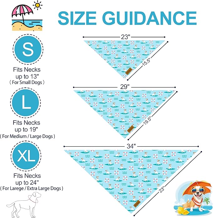 Summer Dog Bandanas 2 Pack