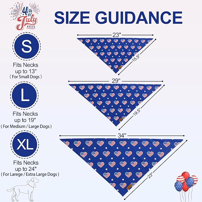 4th of July Dog Bandanas 2 Pack