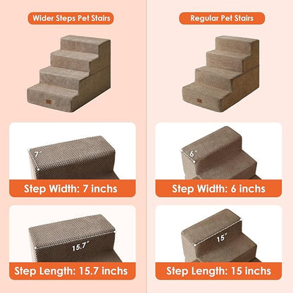 EHEYCIGA Dog Stairs for Bed 20”H 4-Step Extra