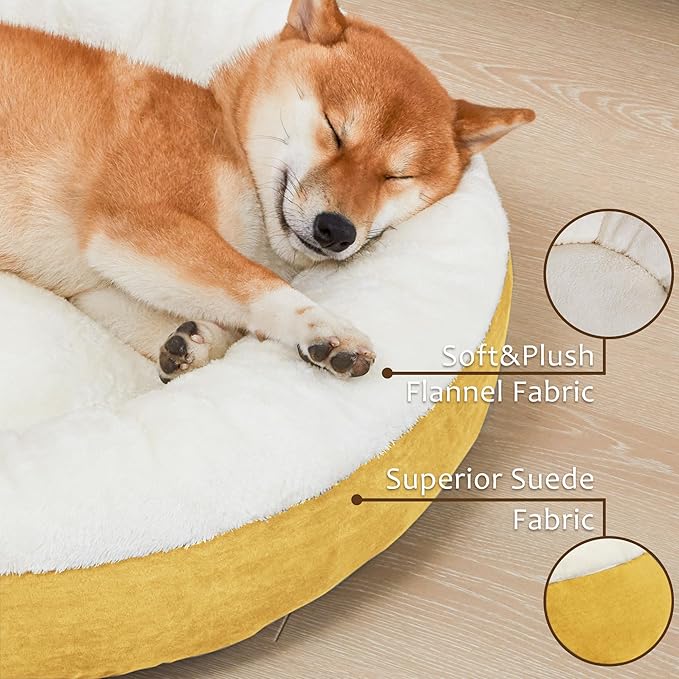 Love's cabin Donut Pet Bed Mat 30in, Yellow,