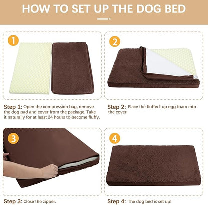 MIHIKK Extra Large Dog Bed with Removable Washable Cover 48 inch