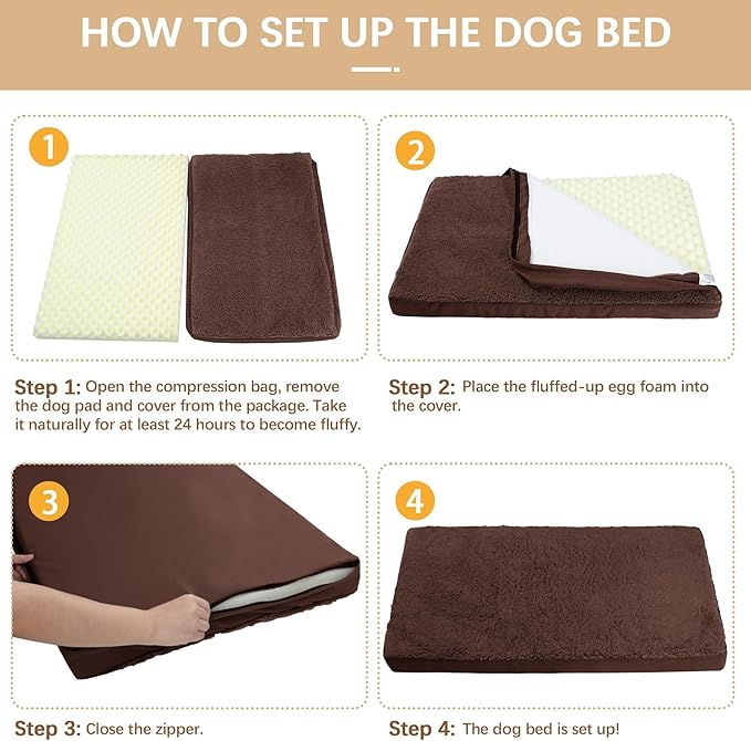 MIHIKK Medium Dog Bed with Removable Washable Cover 30 inch