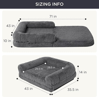 Bedsure Foldable Human Dog Bed for People Adults 2 in 1 Calming