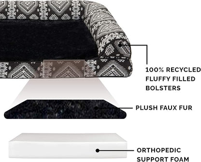 Furhaven Orthopedic Dog Bed for Large Dogs w/ Removable Bolsters & Washable Cover 125 lbs