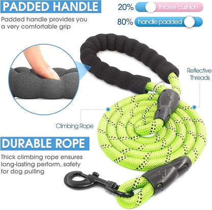 BAAPET 2/4/5/6 FT Dog Leash with Comfortable Padded Handle and Highly Reflective Threads for Small Medium and Large Dogs (6FT-1/2''