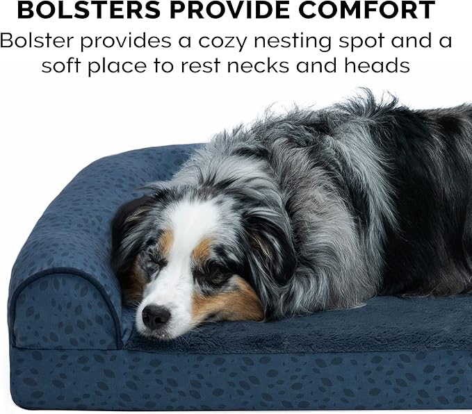 Furhaven Orthopedic Dog Bed for Medium/Small Dogs w/ Removable Bolsters & Washable Cover 35 lbs