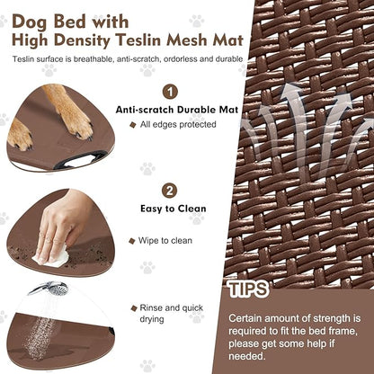 Upgraded Elevated Dog Bed with Canopy