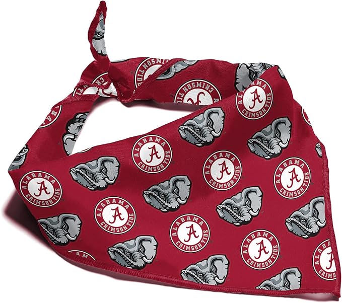 NCAA Officially Licensed Bandana for Dogs and Cats | Fits Pets Great Gift Idea | Easy-to-Tie (Large, Alabama Crimson Tide)