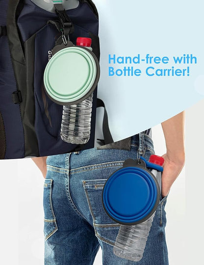 Aonkey Collapsible Dog Bowls with Bottle Carrier 2 Pack 15oz
