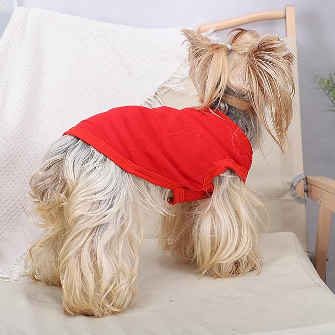 Dog Shirt Vest Clothes for Small Dogs Boy Girl Summer Solid Stretchy Puppy T-Shirts Soft Cool Breathable Lightweight Dog Sweatshirt Pet Cat Outfit