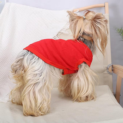 Dog Shirt Vest Clothes for Small Dogs Boy Girl Summer Solid Stretchy Puppy T-Shirts Soft Cool Breathable Lightweight Dog Sweatshirt Pet Cat Outfit