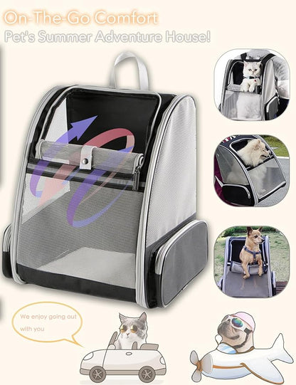 Breathable Pet Carrier Backpack for Small Dogs and Cats Detachable and Foldable, Ideal for Outdoor Travel