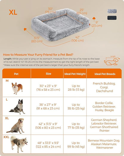 Feandrea Dog Bed 42 x 31.5 x 9 Inches, UPGW233G01
