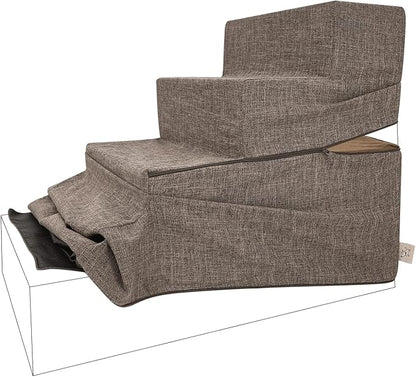 Best Pet Supplies Foldable Pet Stairs Cover for Foam Dog Ramps 4-Step