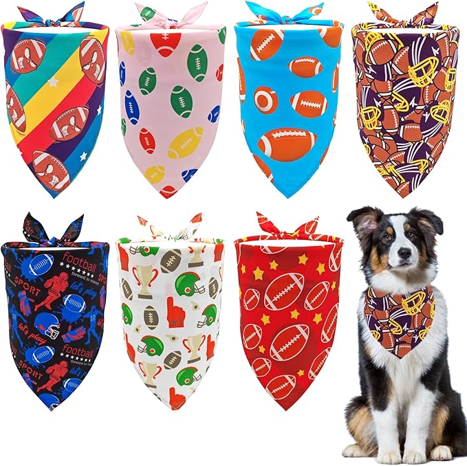 Sports Dog Bandanas for Large Dogs Breed 33 7PCS