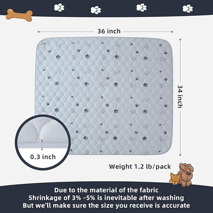 Washable Dog Pee Pads 3 Pack 34"x36" Ultra-Absorbent