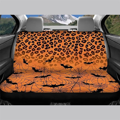 AFPANQZ Halloween Leopard Bat Car Back Seat Covers Protector Rear Car Seat Cushion Dust and Scratch Proof Universal Fits Car
