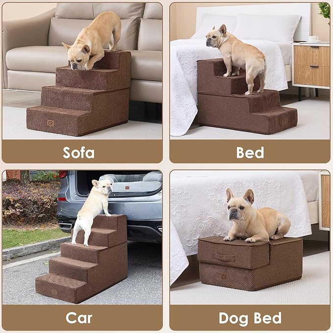 EHEYCIGA Dog Stairs for High Bed 22.5”H 5-Step Dog