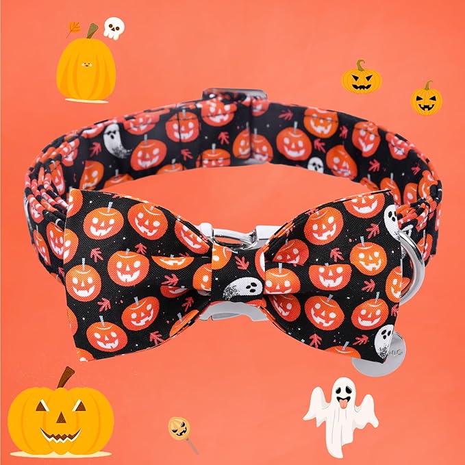 DOGWONG Fall Dog Collar with Bowtie