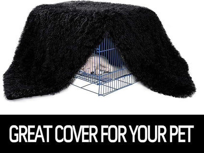 LOCHAS Luxury Fluffy Dog Blanket 20''x30'' Black