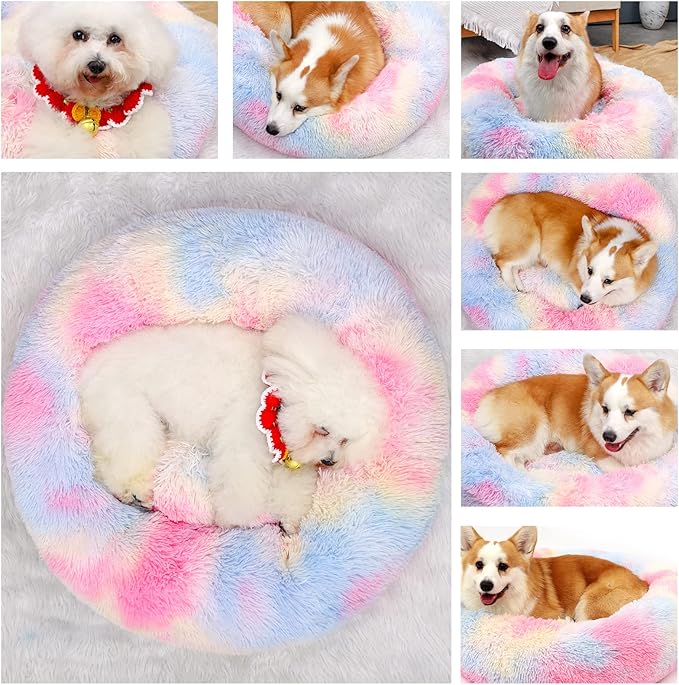 Dog Bed Calming Dog Beds for Small Medium Large Dogs Bed(20"/27"/35") (L 36''x36'', Color)