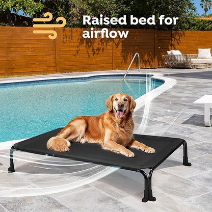 Veehoo Elevated Dog Bed 29" x 18", Black