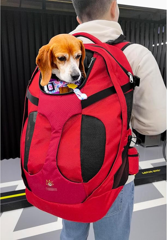 2024 New Large Pet Backpack| Dog Backpack for Most Dog Sizes Travel&Hiking Pet Carrier Backpack with Safety leash More large Ventilations Double-layer Structure