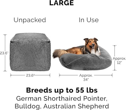 Furhaven Soft & Cozy Dog Bed for Large/Medium Dogs 55 lbs 23.6"L x 23.6"W x 23.6"Th