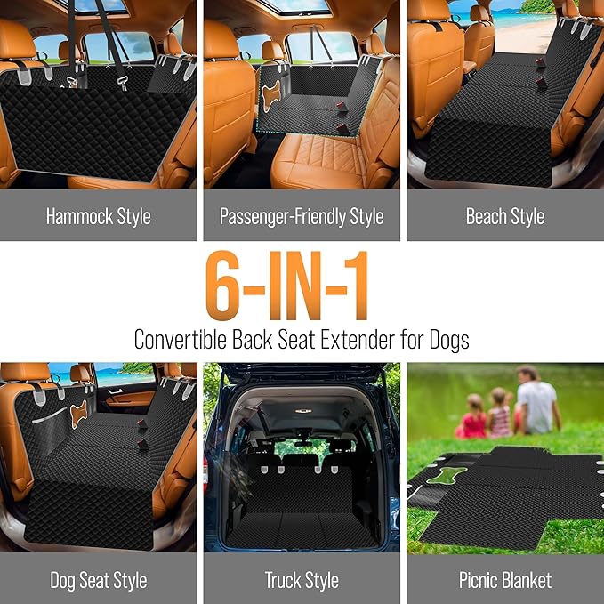 Bobby's Moment Back Seat Extender for Dogs – Durable Hard Bottom Car Seat Cover for Dogs & Pets