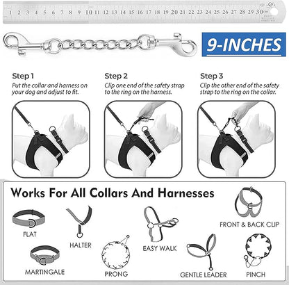 MOZETO Dog Collar Safety Clip (9 inches)