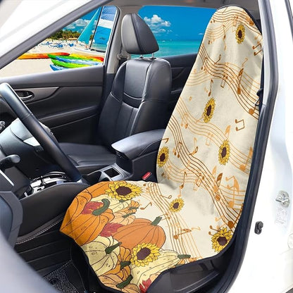 Yewattles Fall Musical Pumpkins Stain Resistant Car Seat