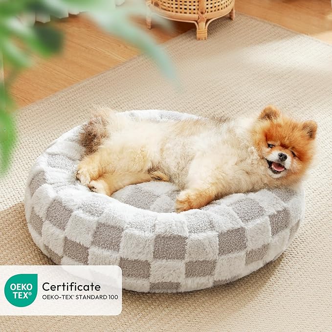 Love's cabin Round Donut Cat and Dog Cushion Bed 20in Pet