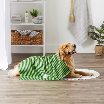 Bone Dry Pet Grooming Towel Collection Absorbent Microfiber X-Large 41x23.5", Striped