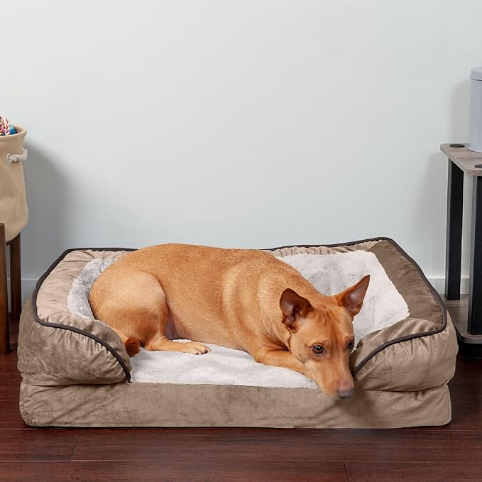 Furhaven Orthopedic Dog Bed for Medium/Small Dogs w/ Removable Bolsters & Washable Cover 35 lbs