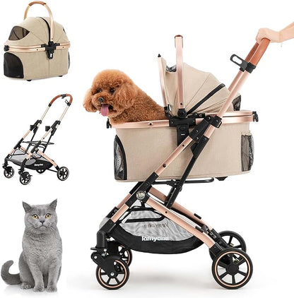 Kenyone 3-in-1 Pet Stroller for Small Medium Dogs