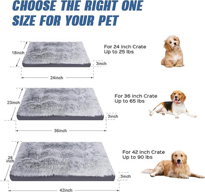 Plush Dog Crate Beds 36" x 23" x 3")