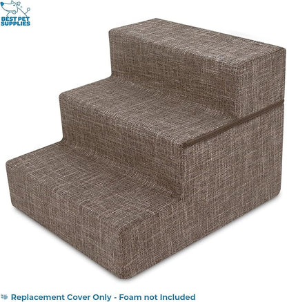 Best Pet Supplies Foldable Pet Stairs Cover for Foam Dog Ramps 3-Step